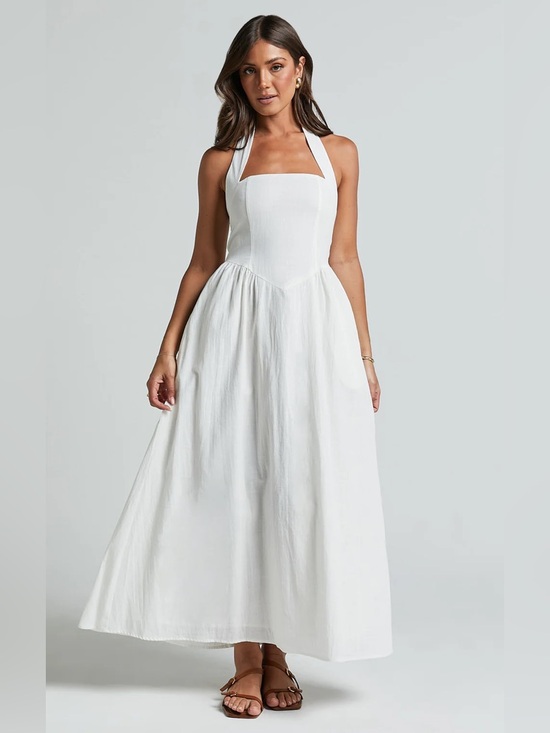 Showpo. Dresses & Skirts - Showpo DANIELLA MAXI DRESS
Halter Neck A Line Dress In White NWT size 10